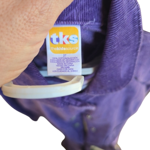 TKS Baby Girl Corduroy Jacket & Pants Size 2 T Purple Snap Front Pockets - Picture 5 of 5